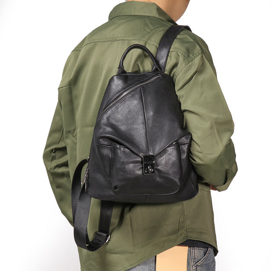 李記 | 原創手工真皮 | 日韓で無性別が軟牛皮後背包039號