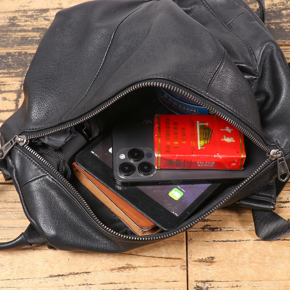 李記 | 原創手工真皮 | 日韓で無性別が軟牛皮後背包039號