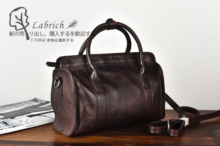 Li Ji | Original handmade leather | Vegetable-tanned stitched cowhide single bag, No. 8266