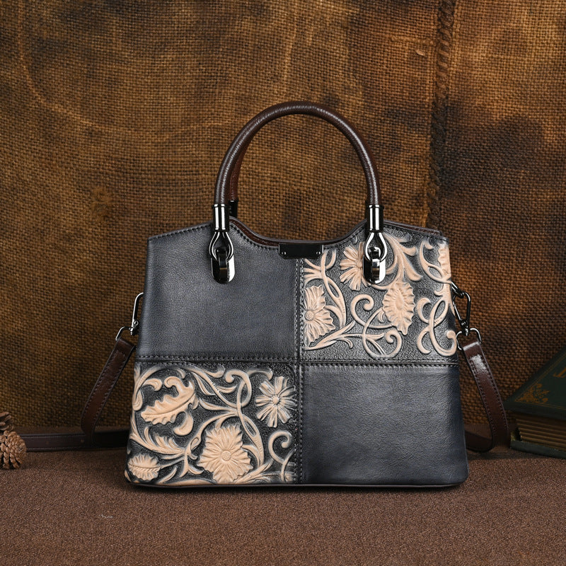 Li Ji | Original handmade leather | Retro spliced ボス handmade handbag X105