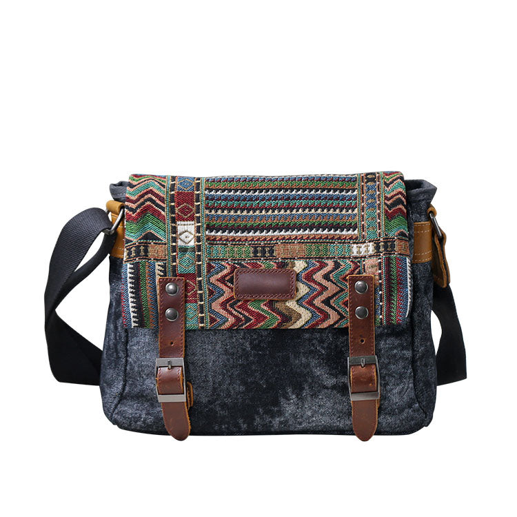 李記 | 原創手工真皮 | 個性民族風~男女通用で復古斜唄包20246號