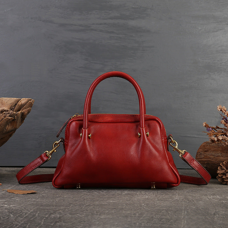 Li Ji | Original handmade genuine leather | European and American WenyunのシFirst layer cow leather handbag No. 21026