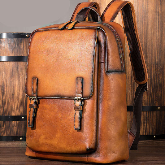 李記 | 原創真皮手工 | 好背實用減壓の後背包2247號