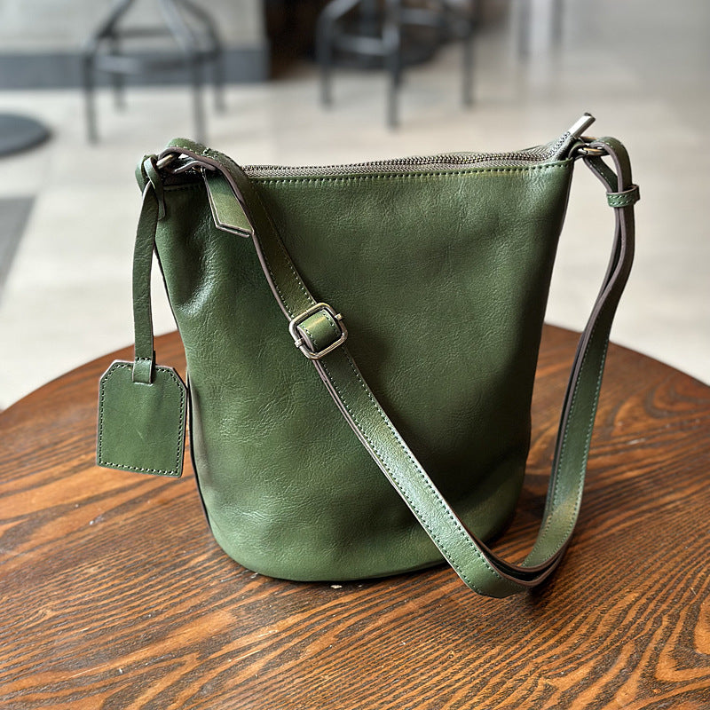 李記 | 原創手工真皮 | 日系り復古質感の斜唄包23016號