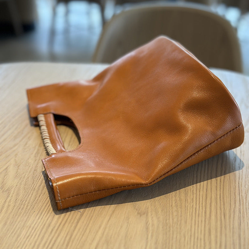 李記 | 原創手工真皮 | 文藝復古で植鞣皮い手提包24019號