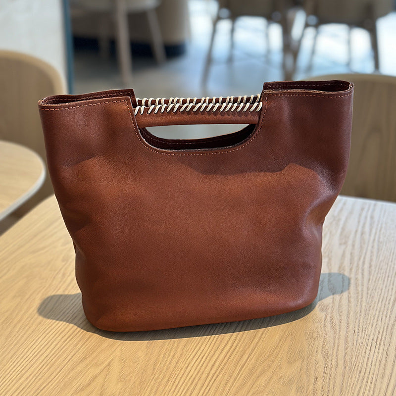 李記 | 原創手工真皮 | 文藝復古で植鞣皮い手提包24019號