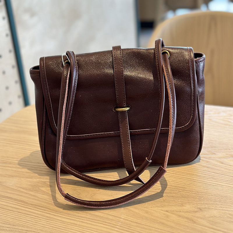 Li Ji | Original handmade genuine leather | Simple and colorful shoulder bag No. 24024 that is easy to carry in all seasons