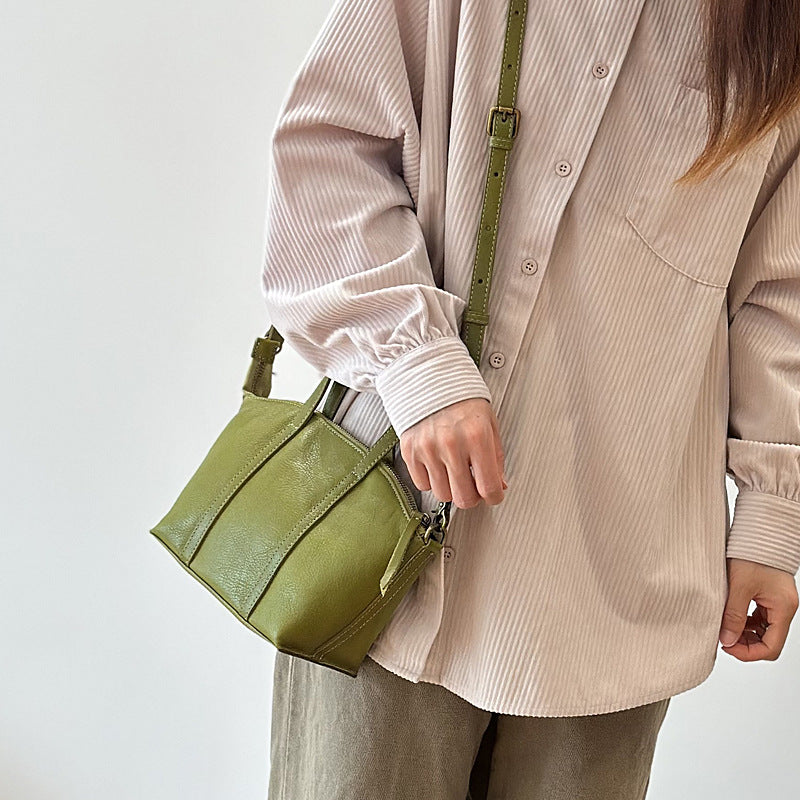 李記 | 原創手工真皮 | 韓版文藝い革職手提包25010號