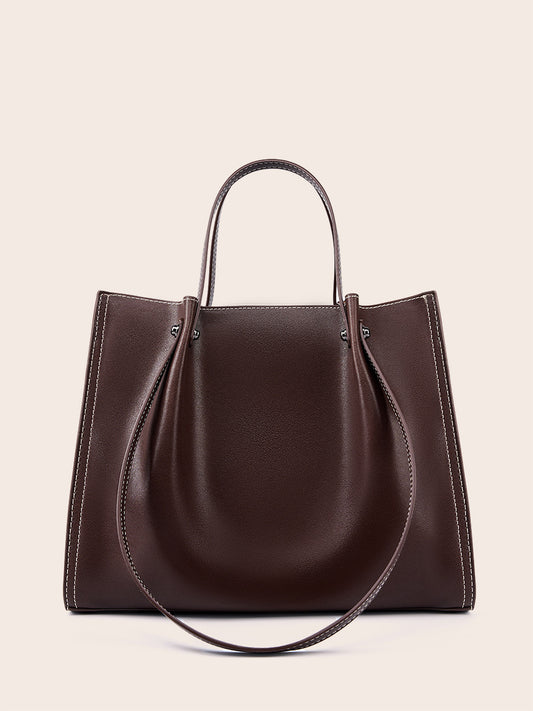 Li Ji | Original handmade genuine leather | Two-layer cowhide leather Tote bag No. 2606