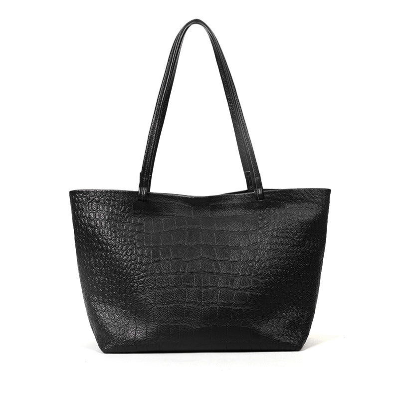 Li Ji | Original handmade leather | Niche design (crocodile pattern) high-end texture tote bag No. 3-033