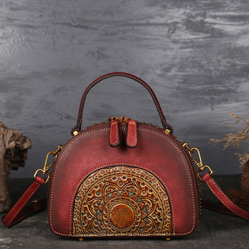 Li Ji | Original handmade leather | Retro-style beautiful first-layer cow leather handbag No. 3205