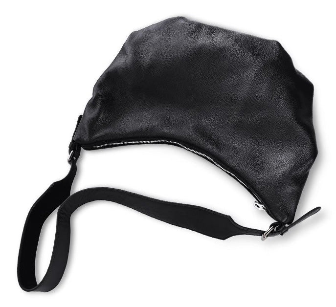 李記 | 原創手工真皮 | 巨な柔軟 糯の鳴き唧唧 寬肩帶 新月バ包398號