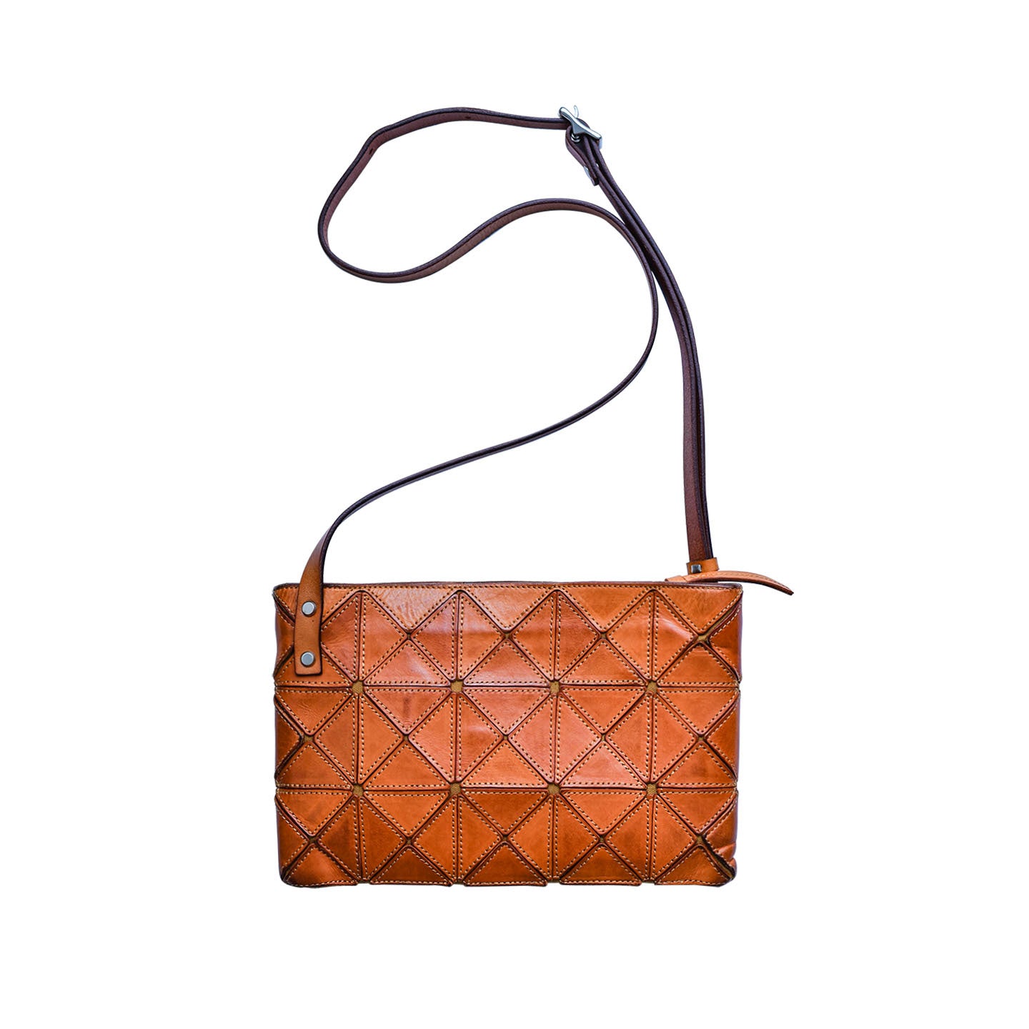 李記 | 原創手工真皮 | 日系い菱格幾何の斜唄包5939號