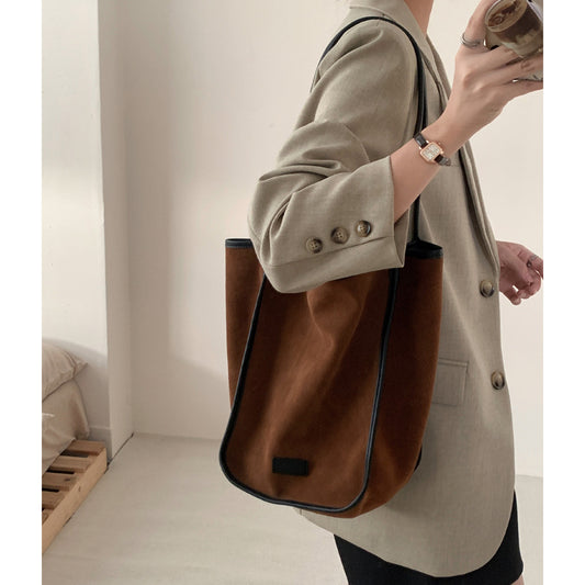 Li Ji | Original handmade leather | Retro nubuck leather tote bag No. 60159