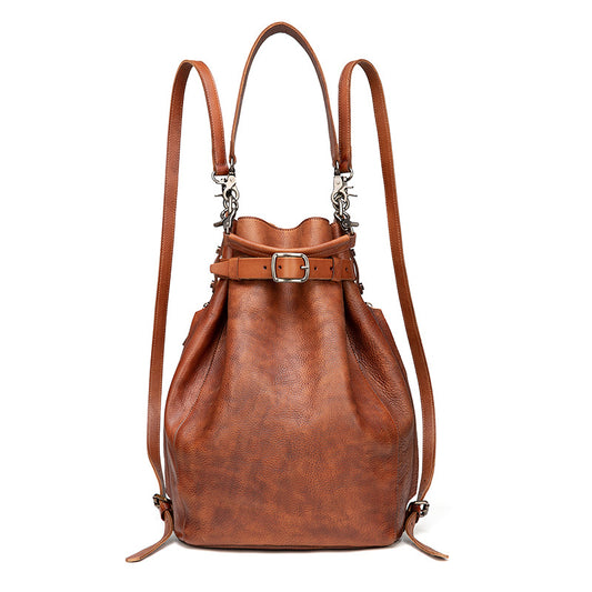 李記 | 原創手工真皮 | 頭層植鞣皮リ両肩大容量バ7161號