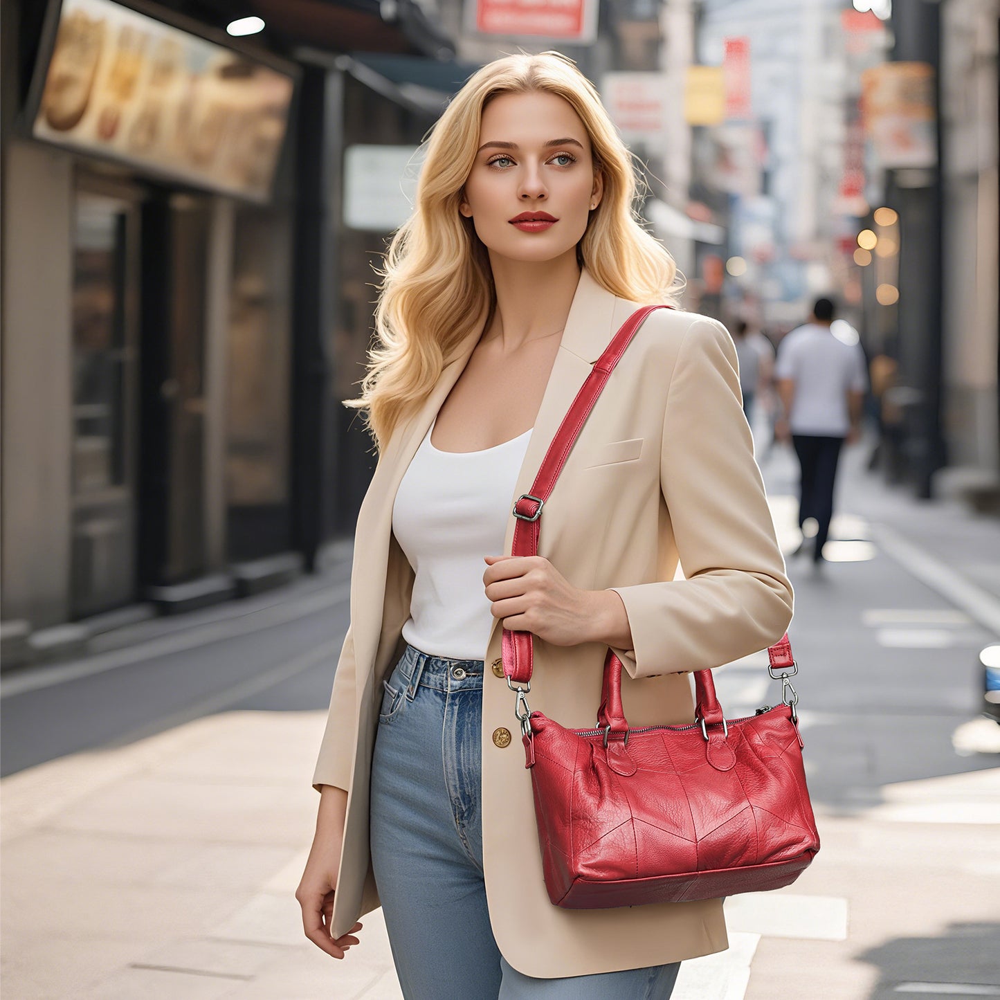 李記 | 原創手工真皮 | 快適手提げ本物の牛革手提包7759號