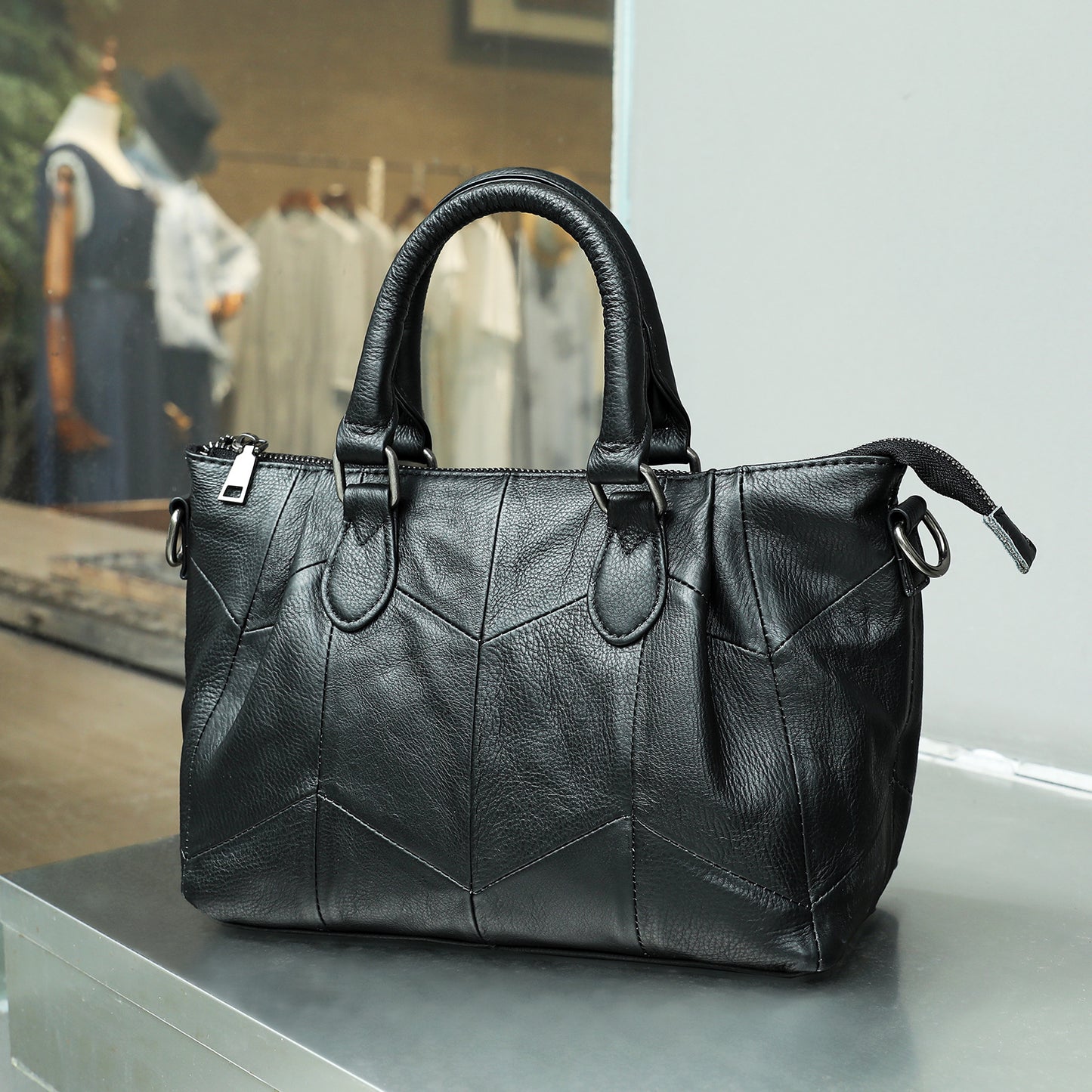 李記 | 原創手工真皮 | 快適手提げ本物の牛革手提包7759號