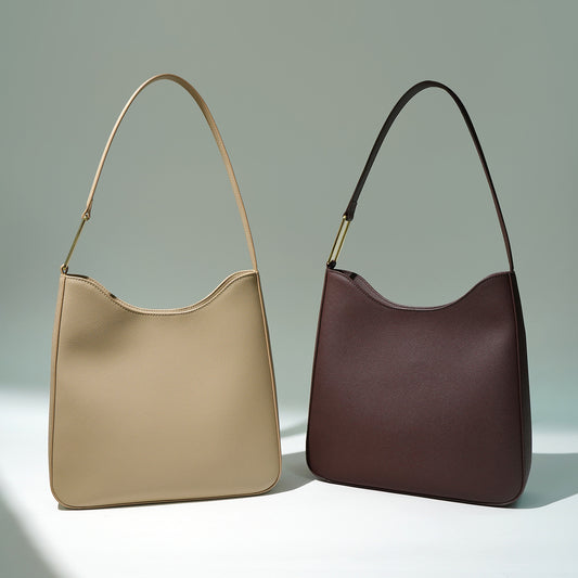 Li Ji | Original handmade genuine leather | Elegant and high-end two-layer cow leather hand bag No. 7789