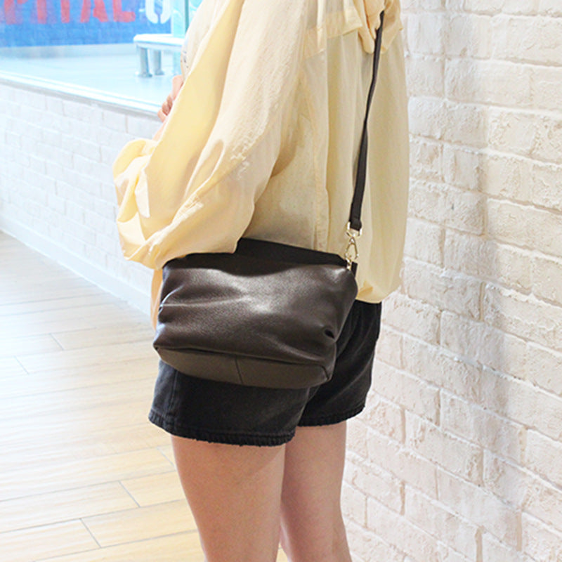 李記 | 原創手工真皮 | 日系で森系小清新い斜唄包80662號