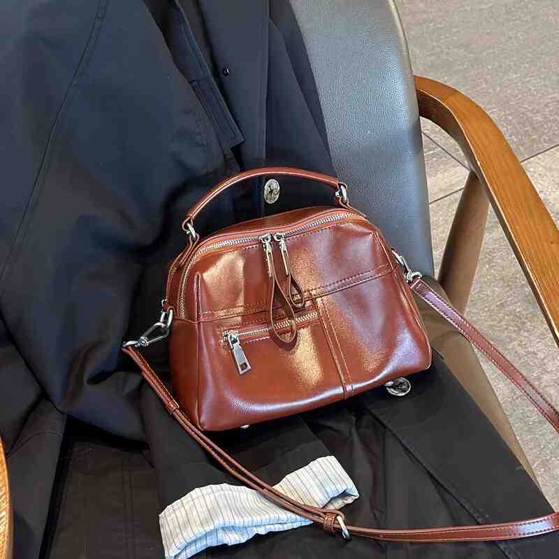 李記 | 原創手工真皮 | 復古植鞣皮休閒い手提包8206-D號