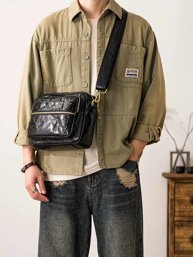 李記 | 原創手工真皮 | 自帶漫不經心時髦感の斜唄包96036號