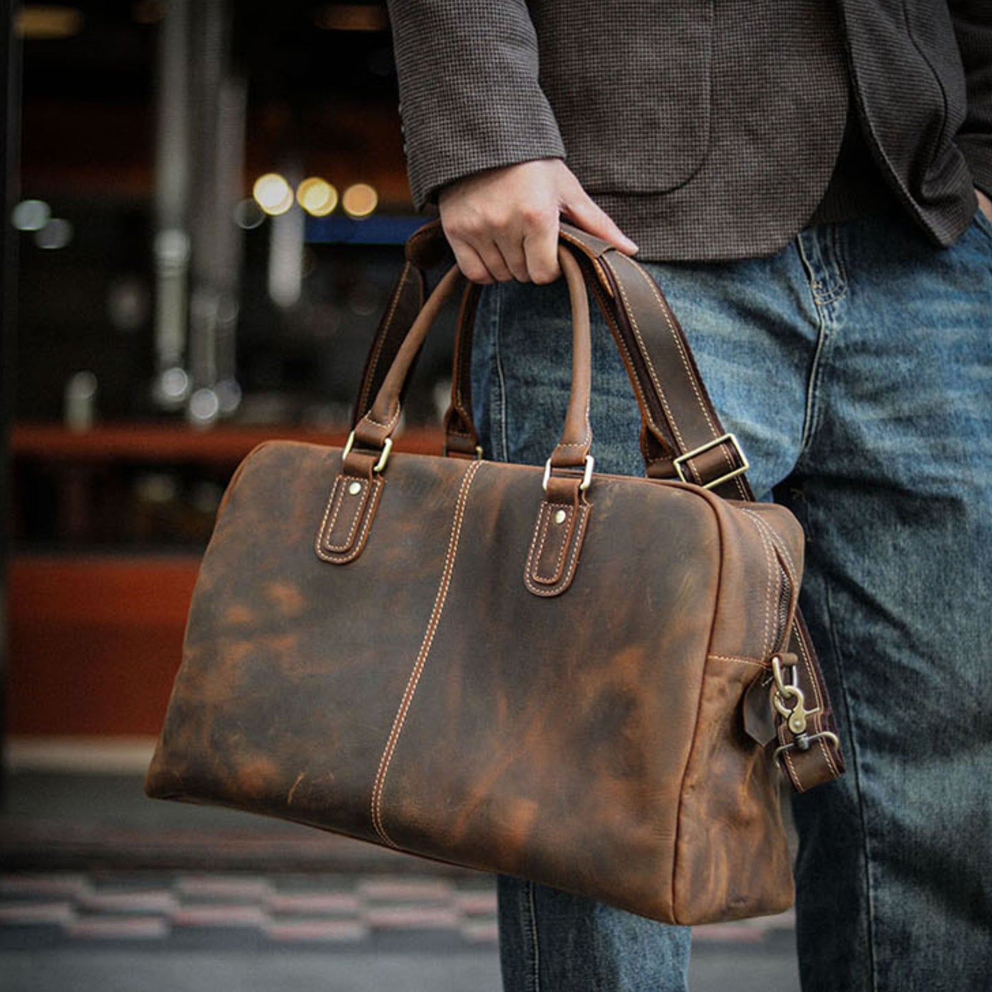 李記 | 原創手工真皮 | 大自然質感與生命張力の高端波士頓包A1998號