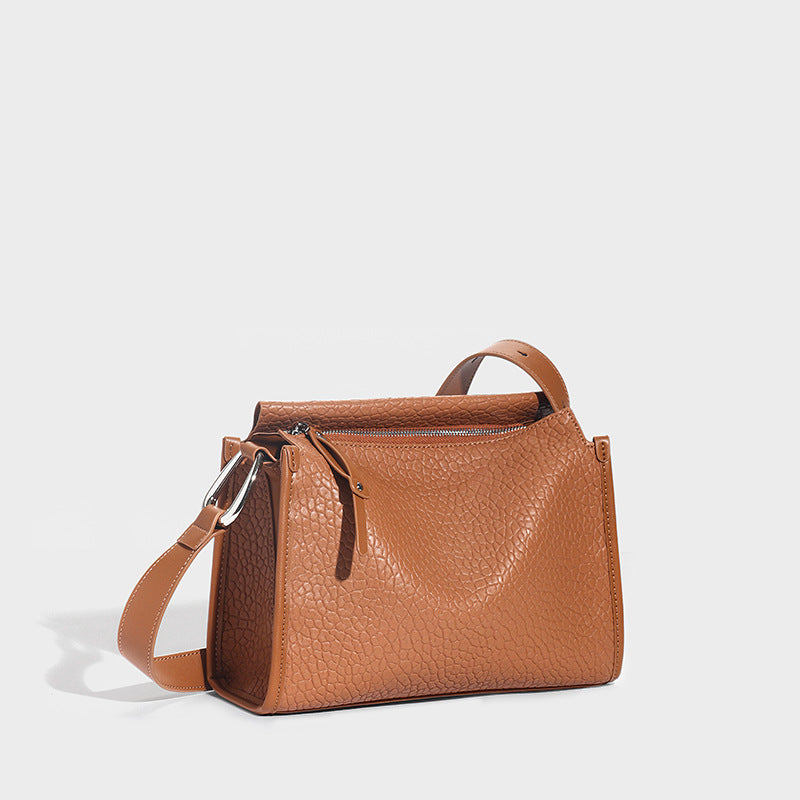 Li Ji | Original handmade leather | Wide shoulder strap, casual, lazy, simple, soft pillow bag No. A2332