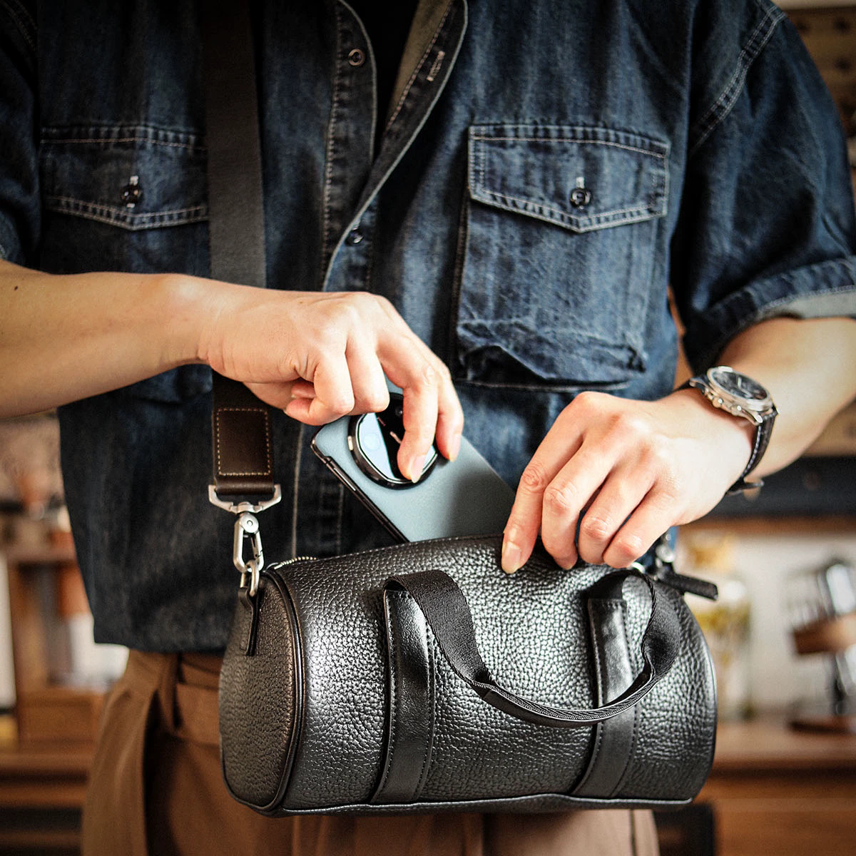 李記 | 原創手工真皮 | 【四節限定】隨性小圓筒包A332號