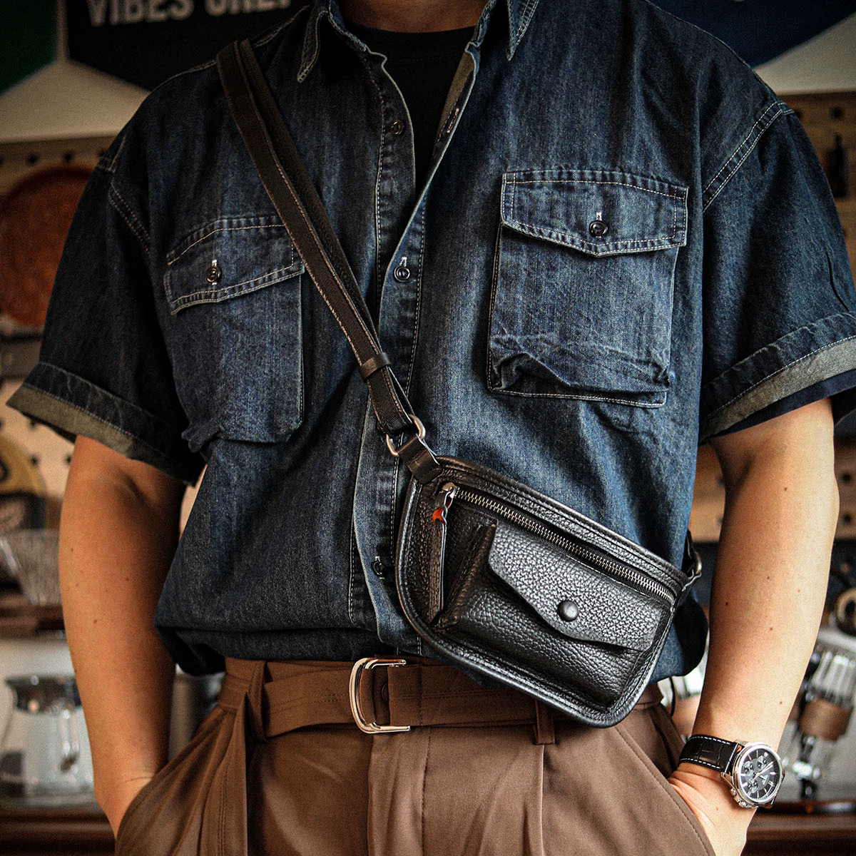 李記 | 原創手工真皮 | 【復古手工風】隨行小背包a8293號