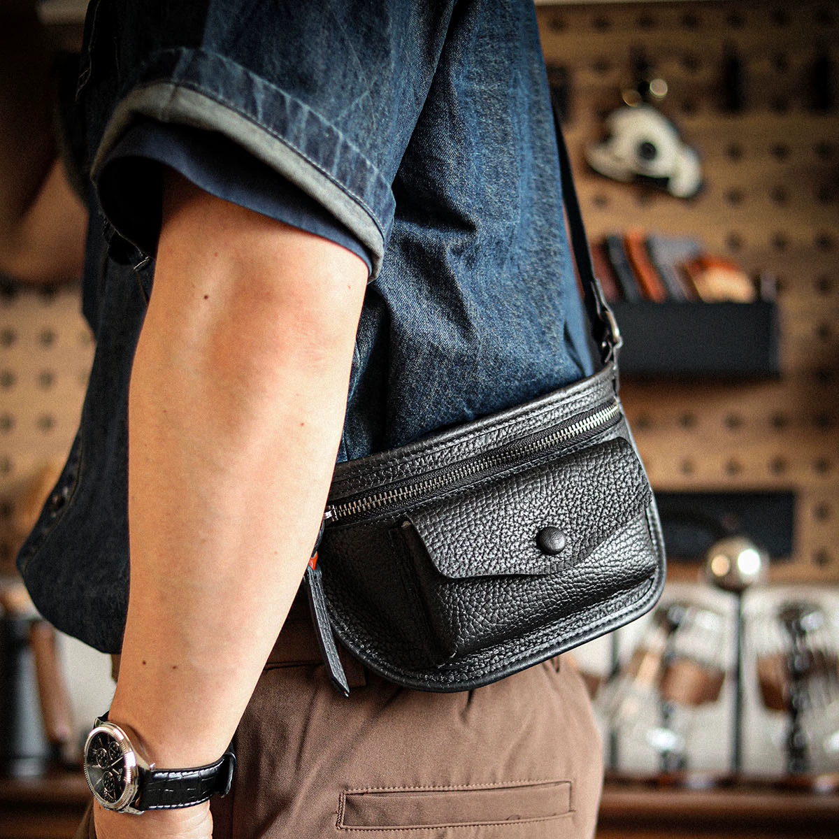 李記 | 原創手工真皮 | 【復古手工風】隨行小背包a8293號