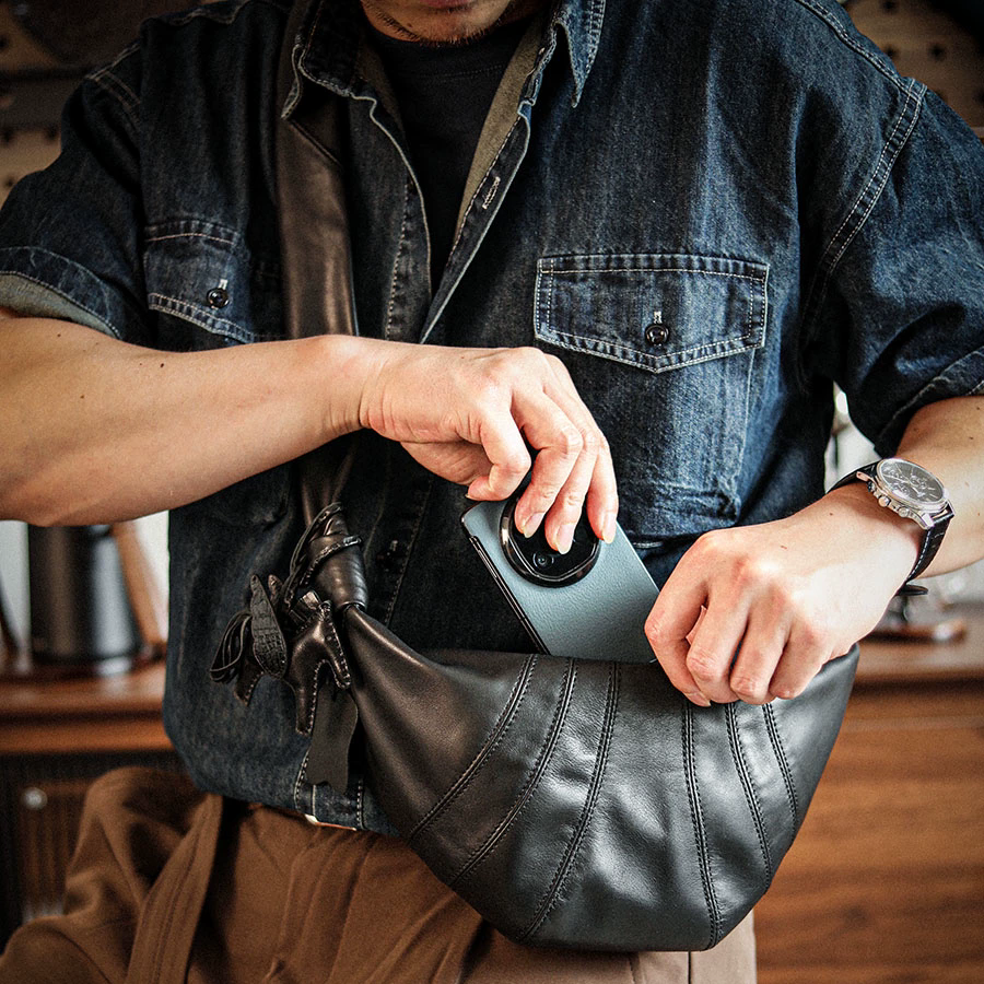 李記 | 原創手工真皮 | 輕薄隨身い隨行小背包A8545號