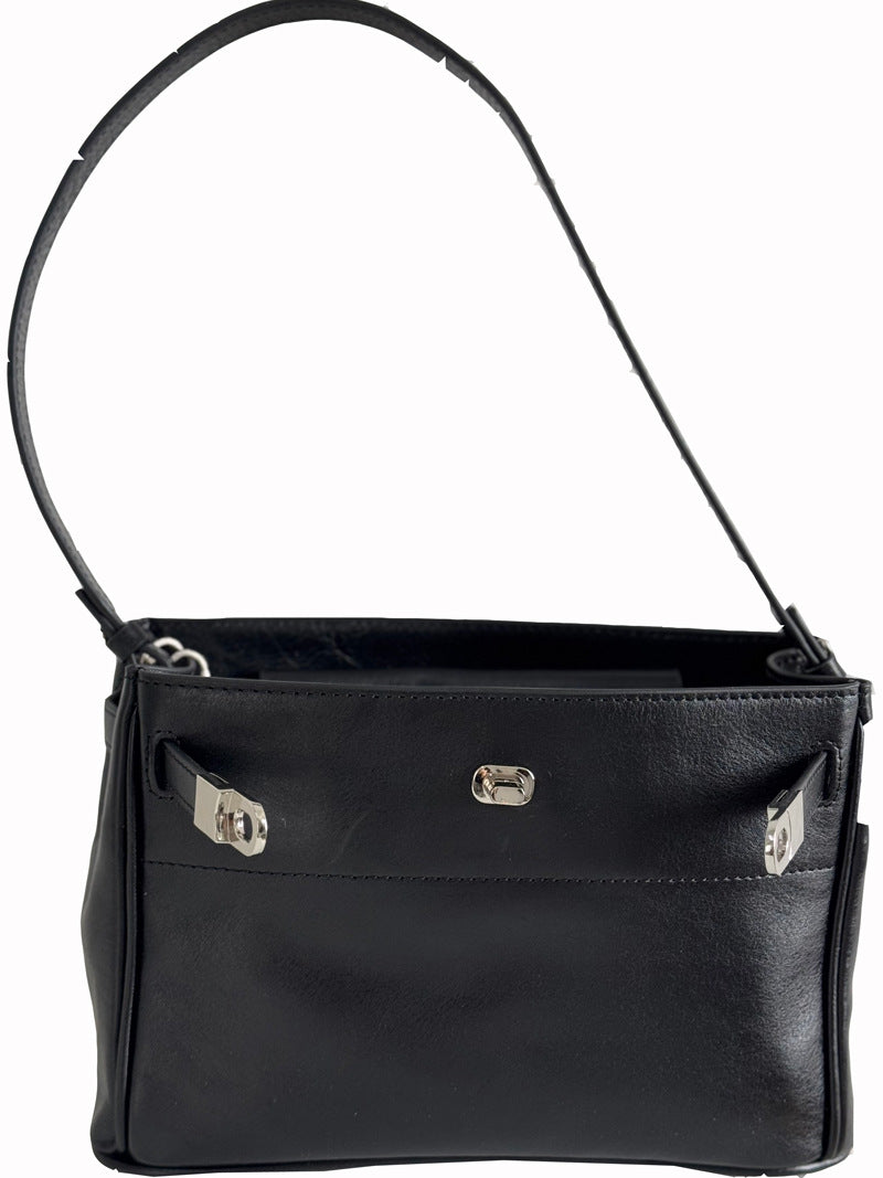 李記 | 原創手工真皮 | 可盤可養真皮包~凱利頭層植鞣牛皮單肩包B313號