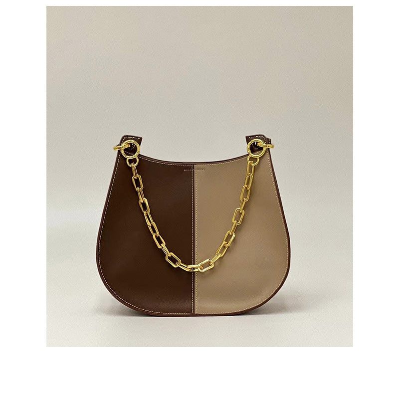 李記 | 原創手工真皮 | 法式つぎて街頭鏈條馬鞍包B50號