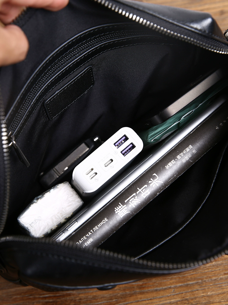 李記 | 原創手工真皮 | 横型通勤バ革製大容量包B899號