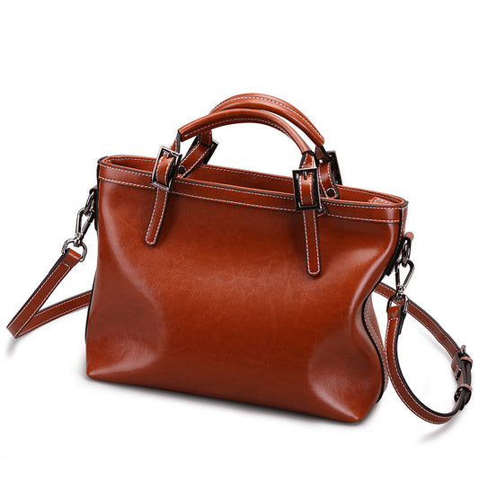 Li Ji | Original handmade genuine leather | Simple British style simple commuter bag No. D6964