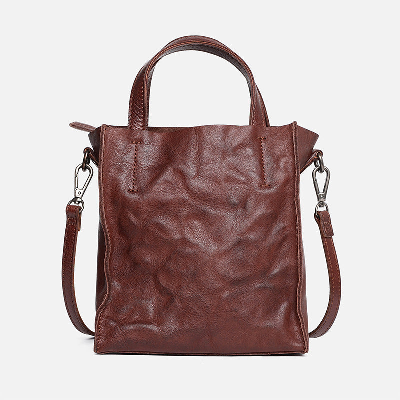 李記 | 原創手工真皮 | 大容量フト牛皮紙袋皺褶托特包D8970號