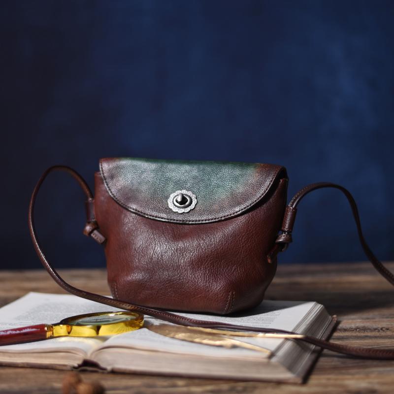 Li Ji | Original handmade leather | Xia's lightweight multi-compartment small bag No. E1019