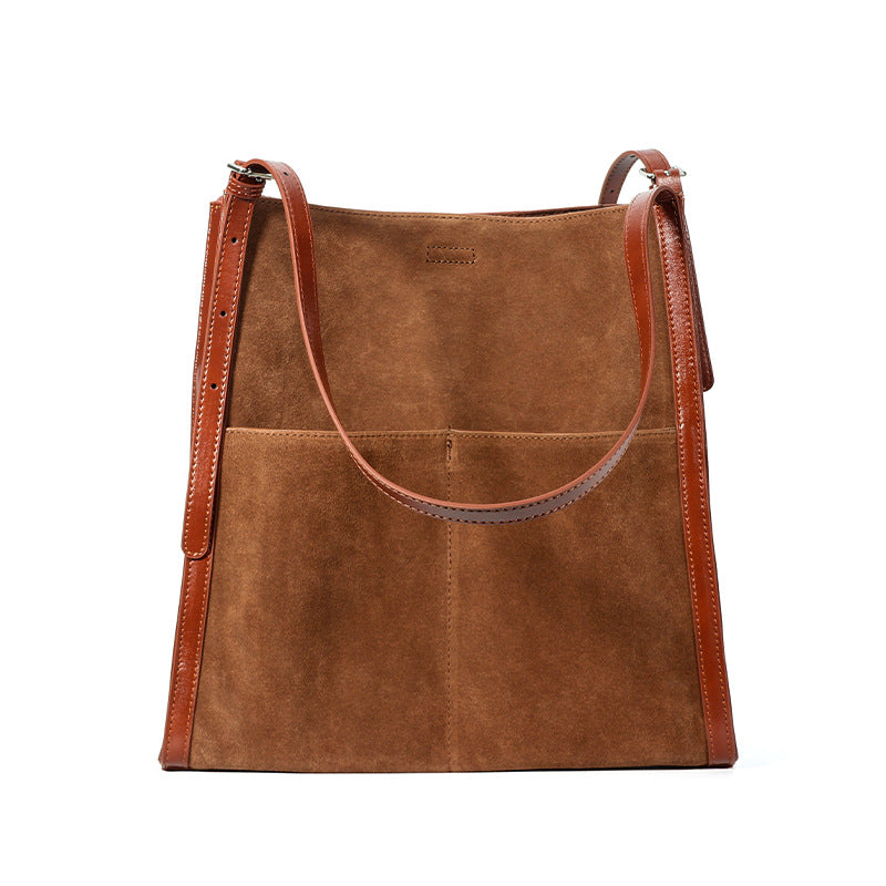 Li Ji | Original handmade genuine leather | Textured strong abrasive sand leather tote bag No. F9642
