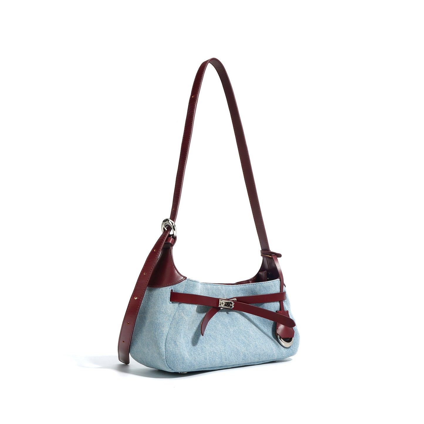 李記 | 原創手工真皮 | 頭層牛皮配牛仔布の腋下包F9790A號