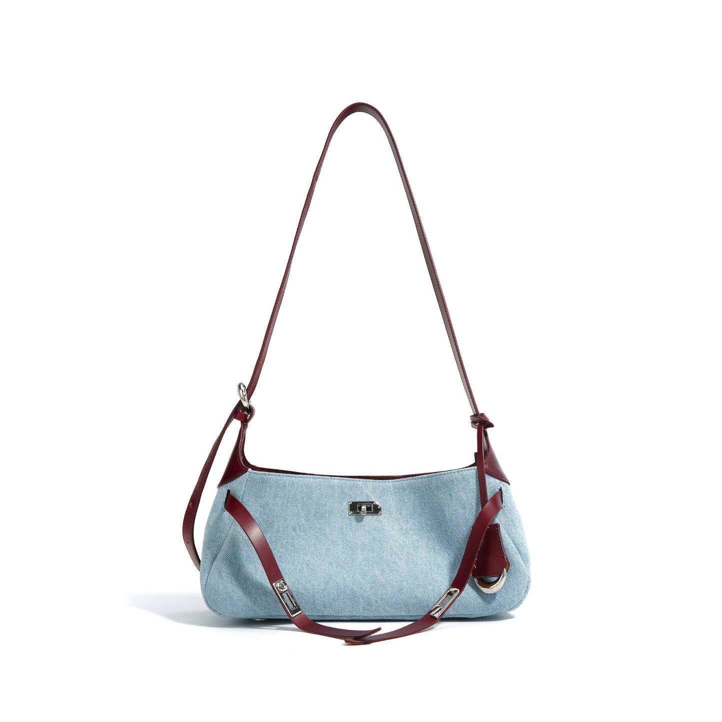 李記 | 原創手工真皮 | 頭層牛皮配牛仔布の腋下包F9790A號