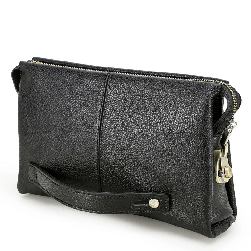 李記皮具 | 歐美風潮 瘋馬牛皮 手拿包 帶密碼鎖 MC1011號