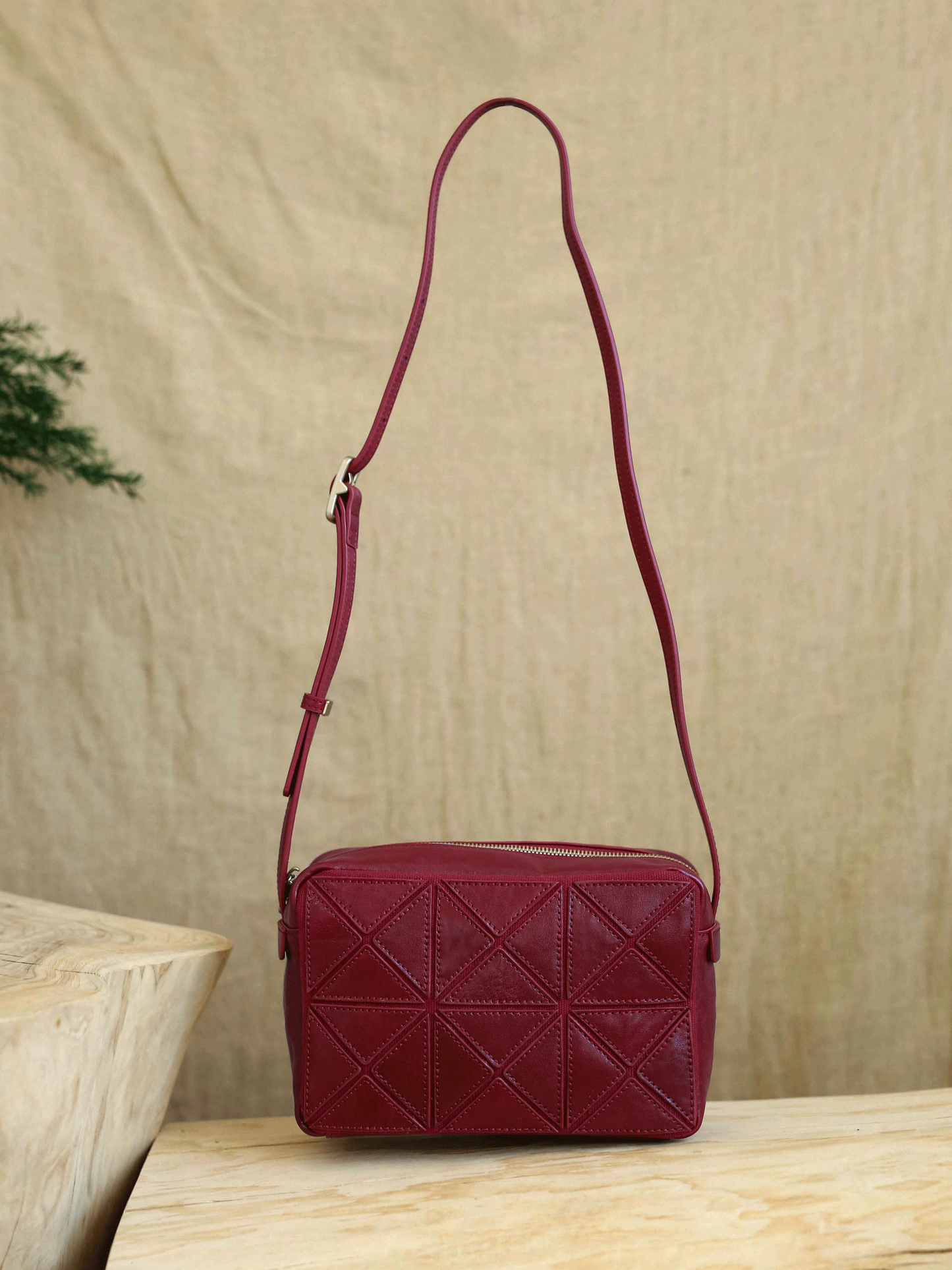 李記 | 原創手工真皮 | 菱格子図形の精緻小方包JX8157號