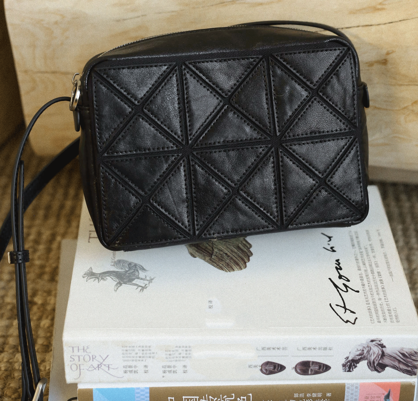 李記 | 原創手工真皮 | 菱格子図形の精緻小方包JX8157號