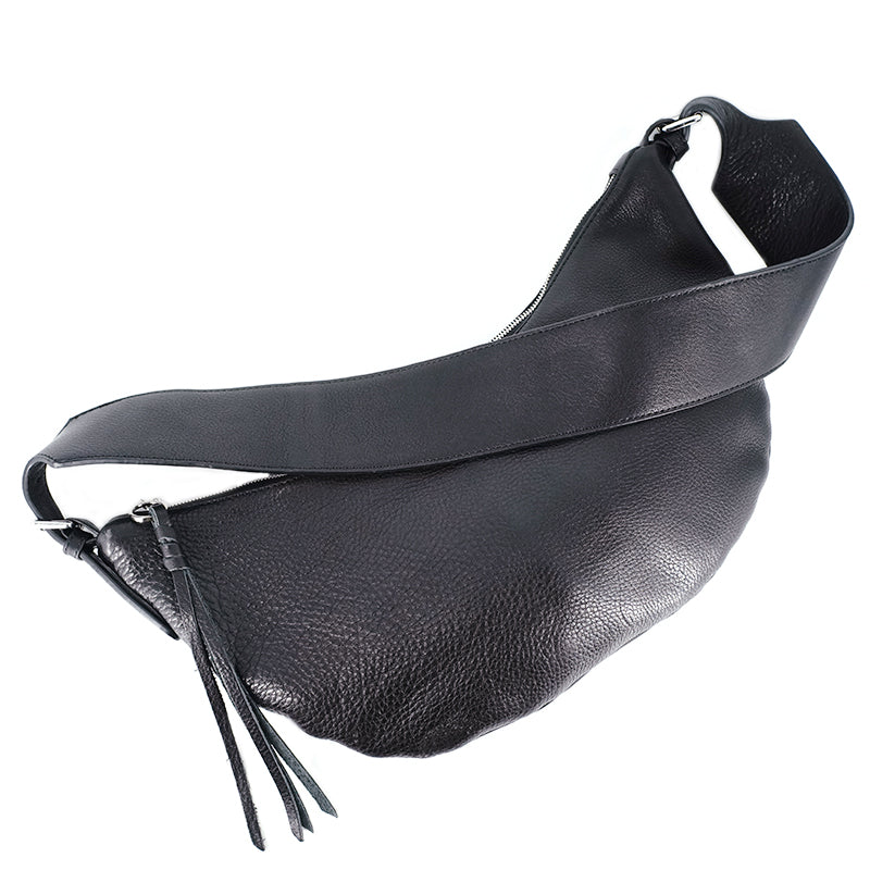 Li Ji | Original handmade genuine leather | Natural grained first-layer cowhide soft wide shoulder strap dumpling bag No. M95025