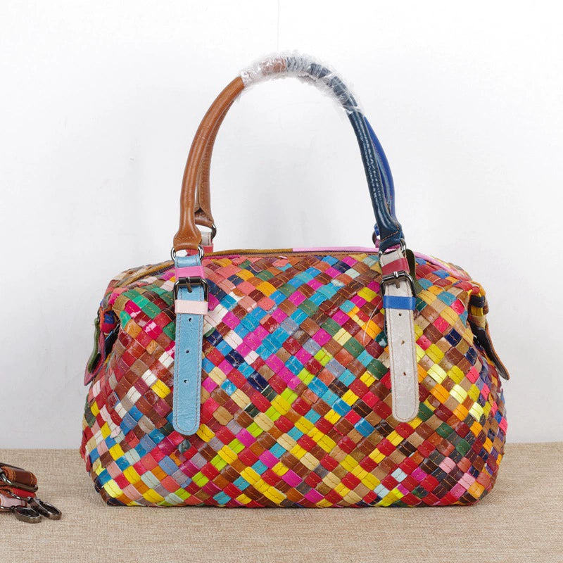 Li Ji | Original handmade genuine leather | Oil-waxed cowhide カラーみ handbag No. 9068