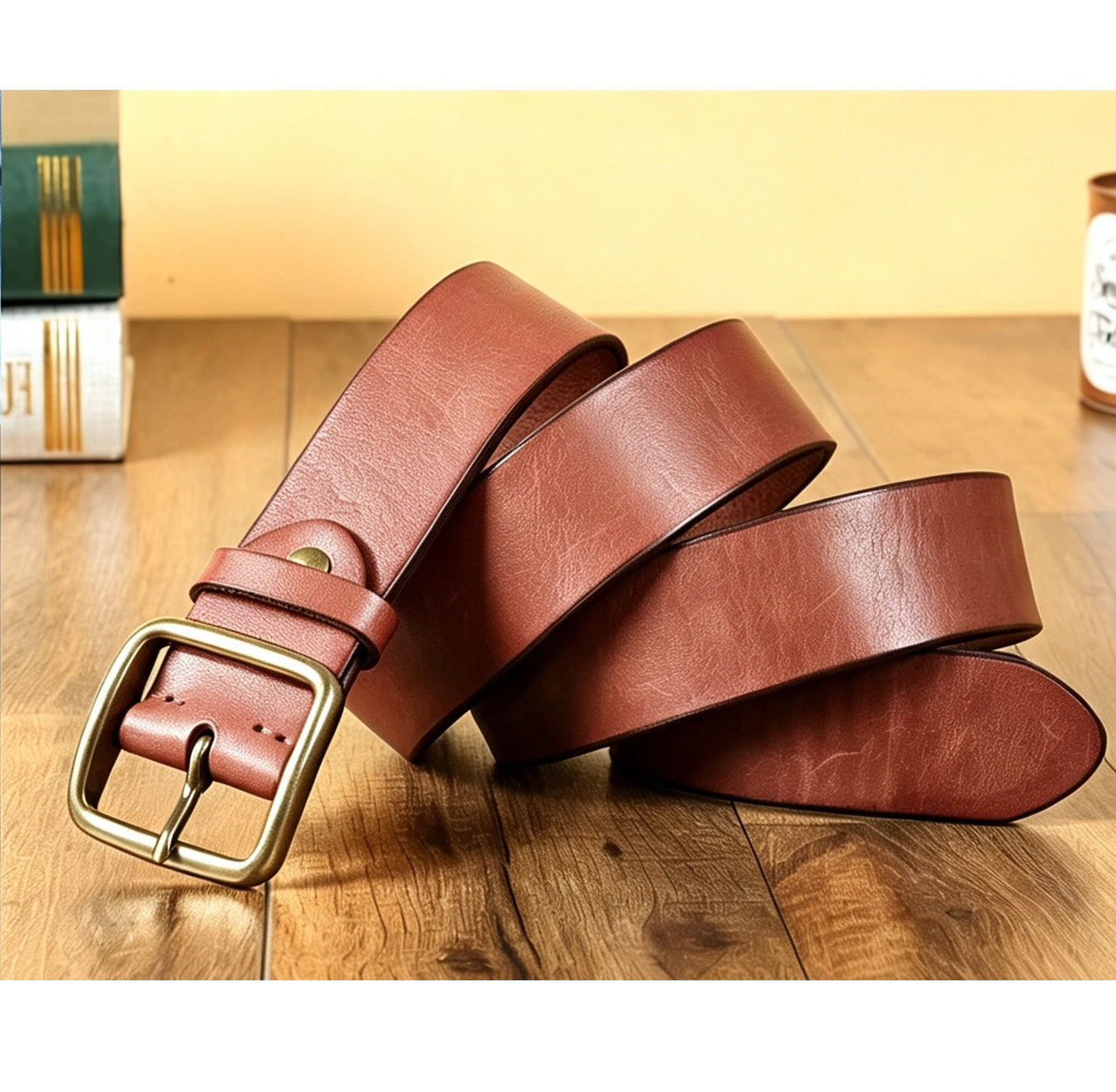 Li Ji | Original leather handmade | First layer cowhide solid copper pin buckle belt No. 1866