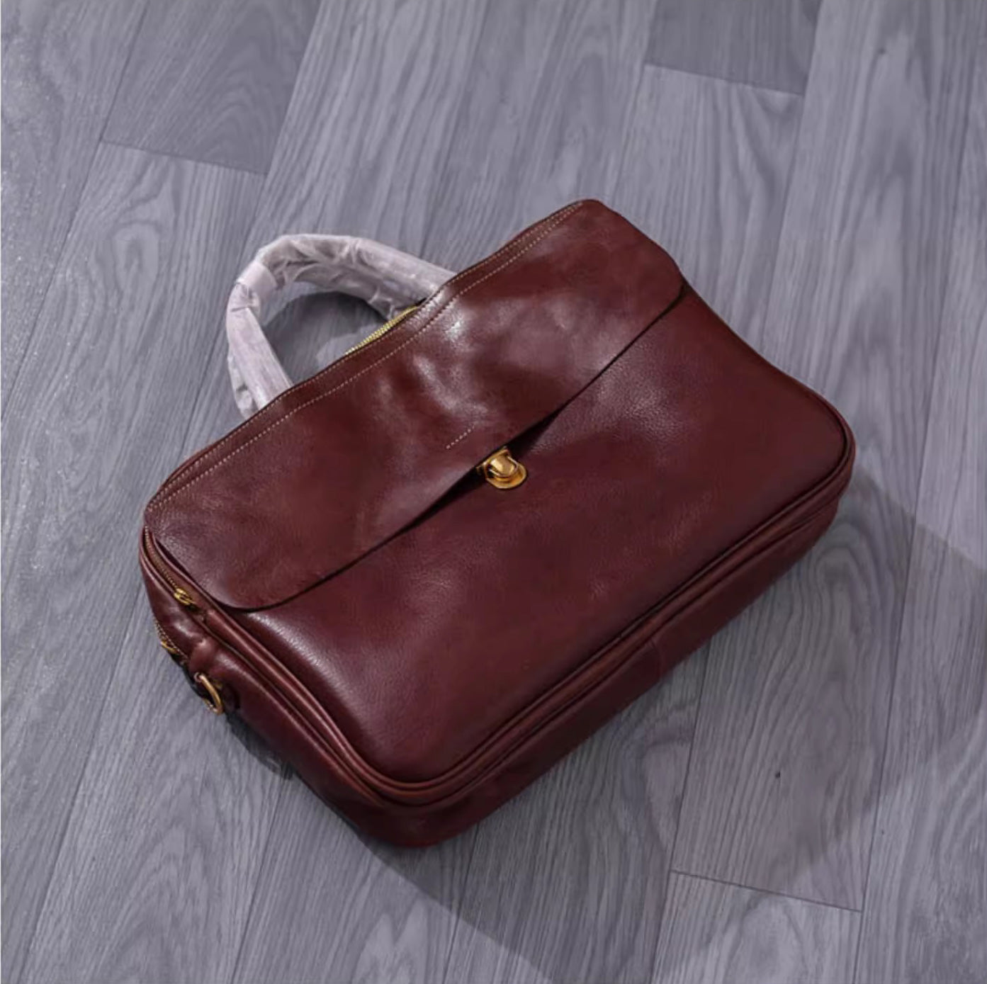 Li Ji | Original handmade leather | American street vegetable tanned soft cowhide handbag No. B9146