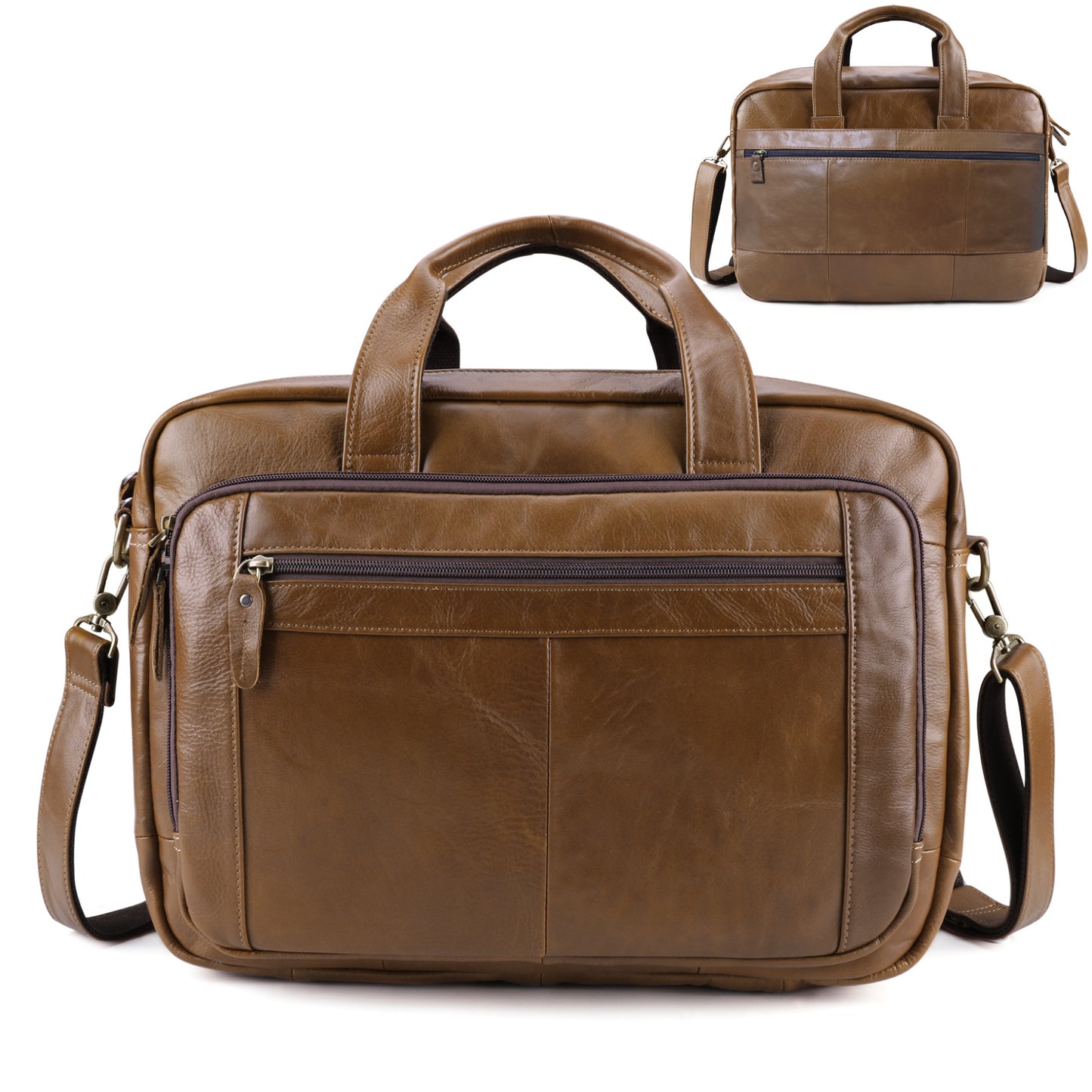 李記 | 原創手工真皮 | 復古公事包 Briefcase 商務手提包 真皮包 6476號