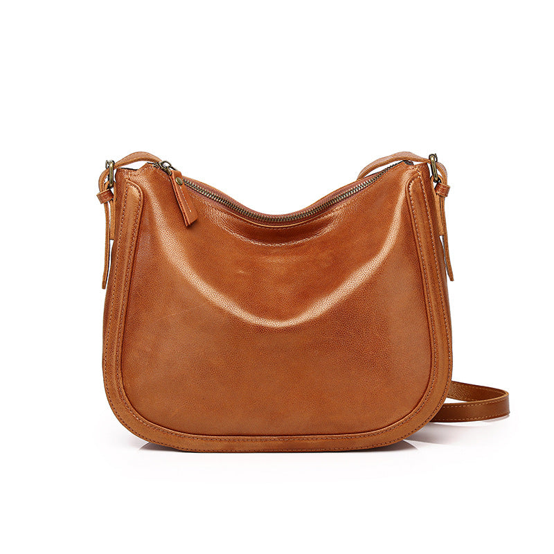 Li Ji | Original handmade genuine leather | European and American simple saddle bag No. 643