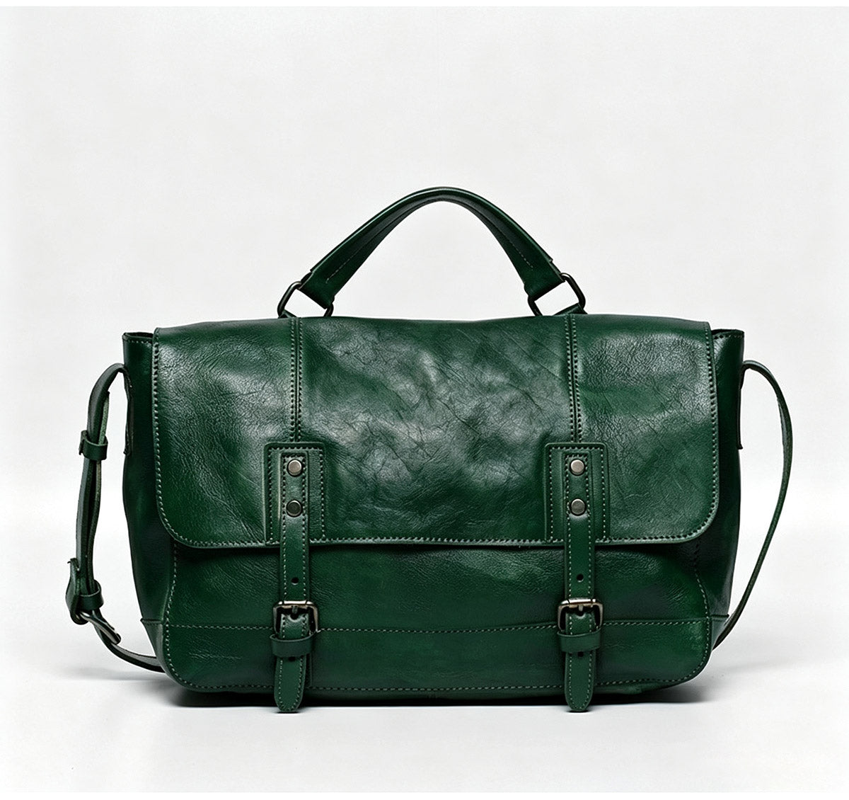 Li Ji | Original handmade leather | European and American style rubbed cowhide messenger bag No. Y9098
